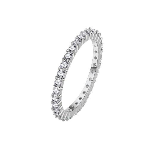 Cubic Zirconia Micro Pave Brass Finger Ring, plated & micro pave cubic zirconia & for woman, platinum color 