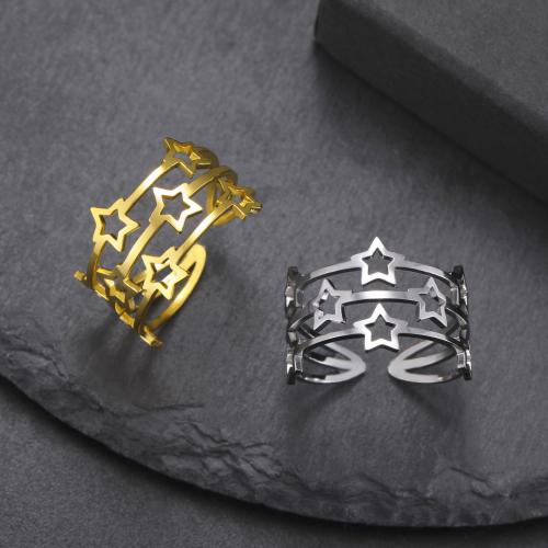 Edelstahl Fingerring, 304 Edelstahl, Stern, Modeschmuck & unisex, keine, verkauft von PC