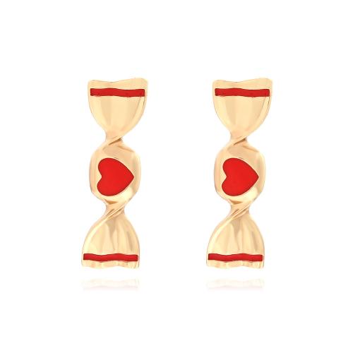 Zinc Alloy Drop Earring, Candy, gold color plated, fashion jewelry & for woman & enamel 