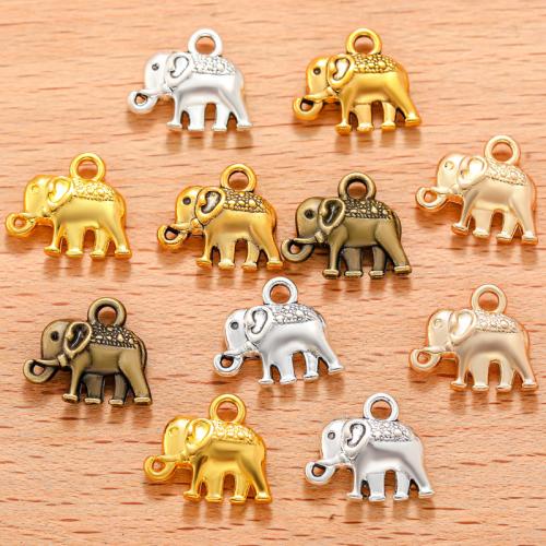 Zinklegierung Tier Anhänger, Elephant, plattiert, DIY, keine, 12x14mm, 100PCs/Tasche, verkauft von Tasche