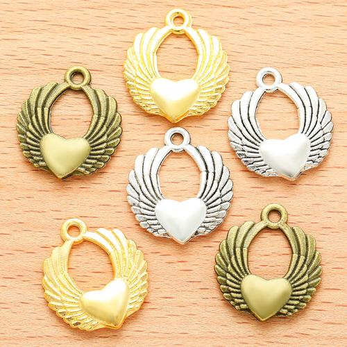 Zinc Alloy Heart Pendants, Wing Shape, plated, DIY 