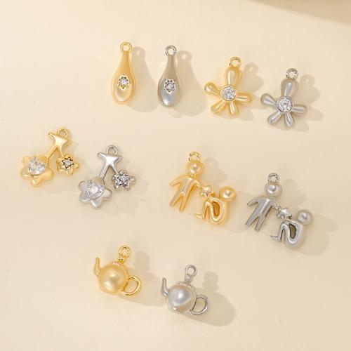 Cubic Zirconia Brass Pendants, plated, DIY & micro pave cubic zirconia 