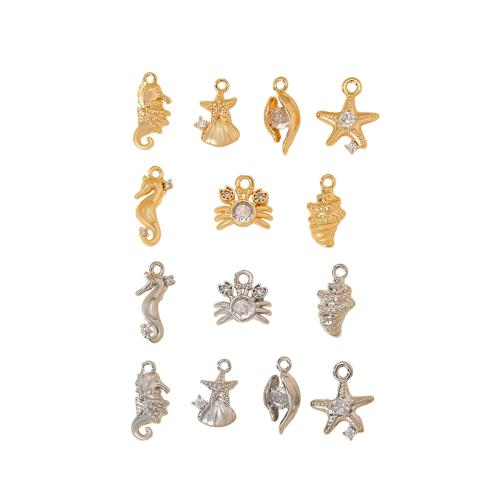 Cubic Zirconia Brass Pendants, plated, DIY & micro pave cubic zirconia 