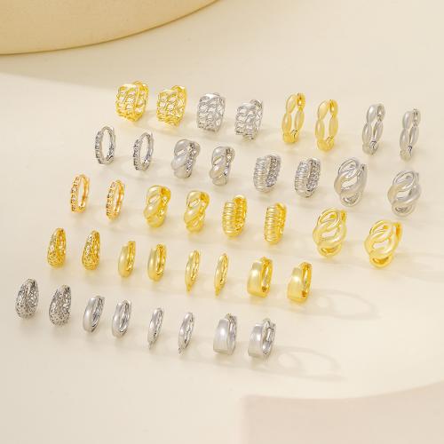 Cubic Zirconia Micro Pave Brass Earring, plated & micro pave cubic zirconia & for woman 