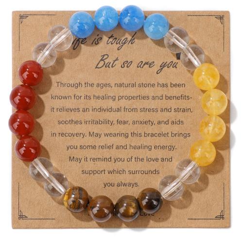 Gemstone Bracelets, Zinc Alloy, with Natural Stone, handmade, Unisex 