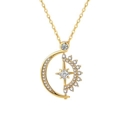 Collier en laiton cubique Zircon Micro Pave, avec 5cm chaînes de rallonge, Placage, pavé de micro zircon & pour femme, plus de couleurs à choisir Environ 40 cm, Vendu par PC