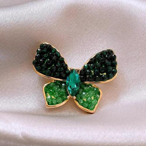 Zinc Alloy Jewelry Brooch, with Crystal, for woman, golden 