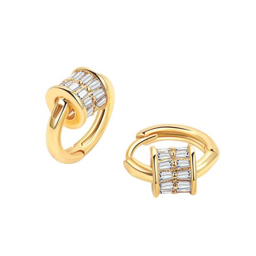 Cubic Zirconia Micro Pave Brass Earring, plated, micro pave cubic zirconia & for woman 