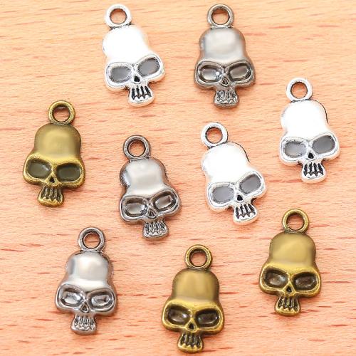 Colgantes de Aleación de Zinc en Forma Calavera, chapado, Bricolaje, más colores para la opción, 13x7mm, 100PCs/Bolsa, Vendido por Bolsa[