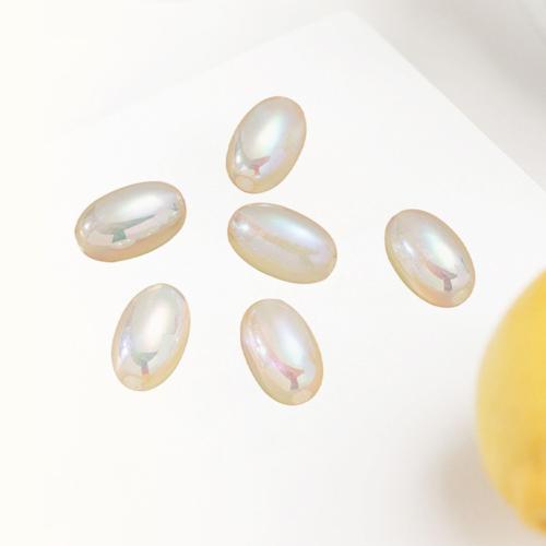 Acrylic Jewelry Beads, Oval, DIY, white 