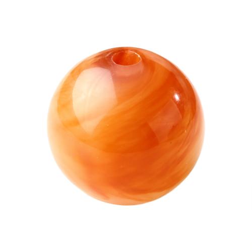 Acrylic Jewelry Beads, Round, DIY, orange, 20mm 