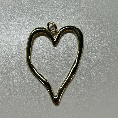 Pendentifs de coeur en laiton, Plaqué d'or, DIY & creux Vendu par PC