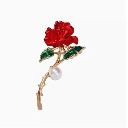 Zinc Alloy Jewelry Brooch, with Plastic Pearl, stoving varnish, for woman & enamel, golden 