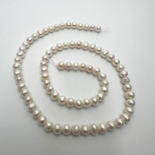 Potato Cultured Freshwater Pearl Beads, DIY, white, 5-6mm Approx 37 cm 