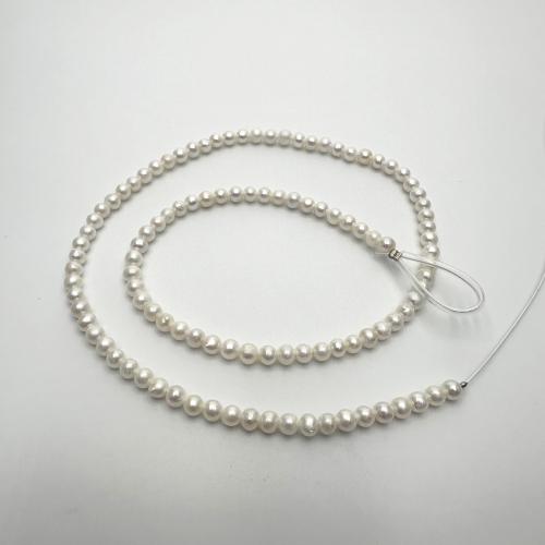 Potato Cultured Freshwater Pearl Beads, DIY, white, 4-5mm Approx 37 cm 