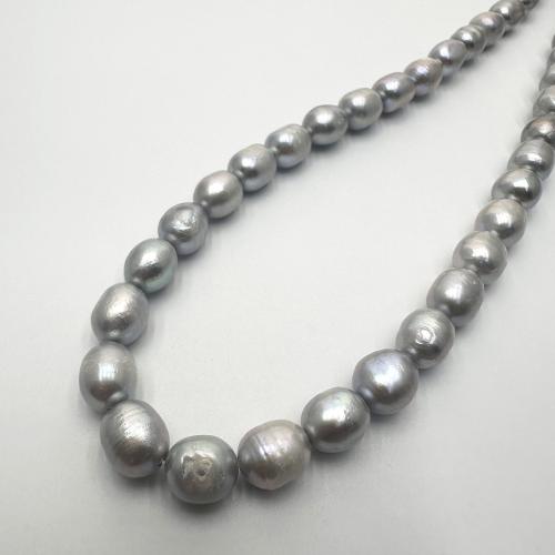 Rice Cultured Freshwater Pearl Beads, DIY, grey, 7-8mm Approx 37 cm [