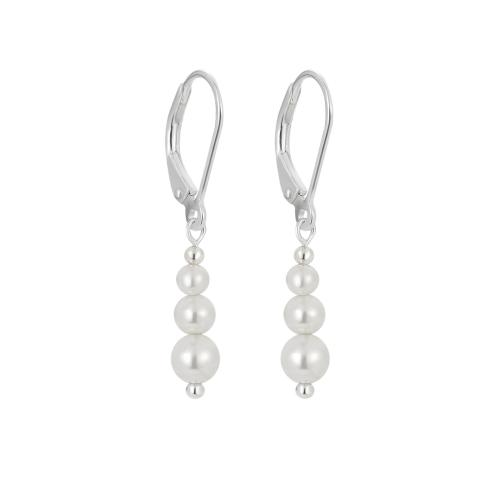 Boucle d'oreille goutte argent sterling, Argent sterling 925, avec Shell Pearl, bijoux de mode & pour femme Vendu par paire