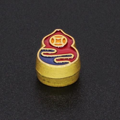 Enamel Zinc Alloy Beads, Calabash, gold color plated, DIY Approx 4mm 