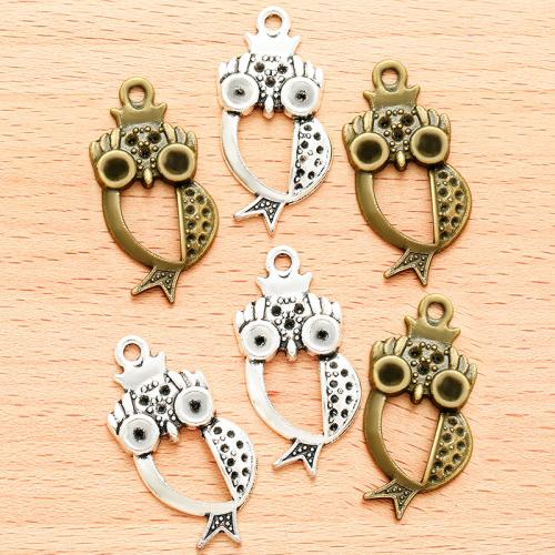 Zinc Alloy Animal Pendants, Owl, plated, DIY 