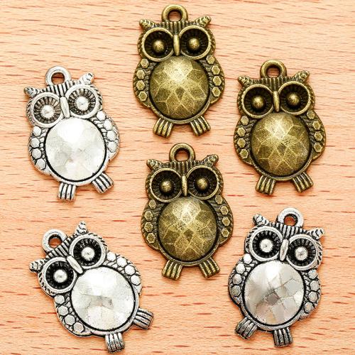 Zinc Alloy Animal Pendants, Owl, plated, DIY 