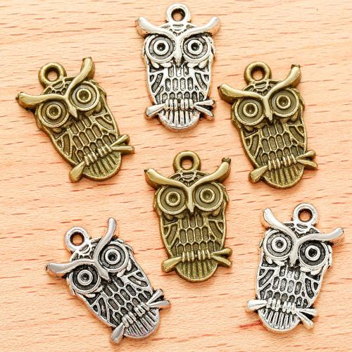 Zinc Alloy Animal Pendants, Owl, plated, DIY 