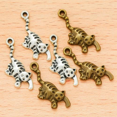 Zinc Alloy Animal Pendants, Cat, plated, DIY 