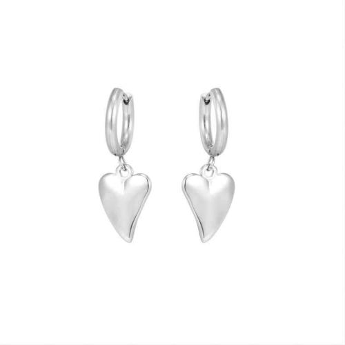 Stainless Steel Drop Earring, 304 Stainless Steel, Heart, plated, fashion jewelry 