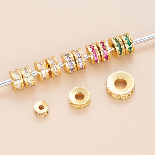 Brass Spacer Beads, plated, DIY & micro pave cubic zirconia [