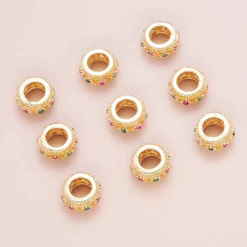 Entretoise de perles en laiton, Placage, DIY & normes différentes pour le choix & pavé de micro zircon, doré, Vendu par PC