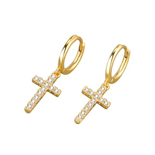 Cubic Zirconia Micro Pave Brass Earring, plated, micro pave cubic zirconia & for woman 