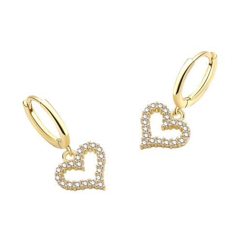 Cubic Zirconia Micro Pave Brass Earring, plated, micro pave cubic zirconia & for woman 