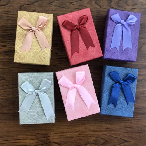 Jewelry Gift Box, Pearl Paper, with Sponge & Velveteen, dustproof & multifunctional 