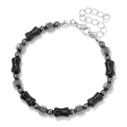 Non Magnetic Hematite Bracelet, Zinc Alloy, with Hematite, Unisex, mixed colors Approx 16 cm 