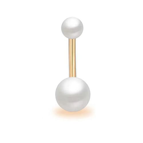 Stainless Steel Belly Ring, 304 Stainless Steel, with Plastic Pearl, polished, Unisex 