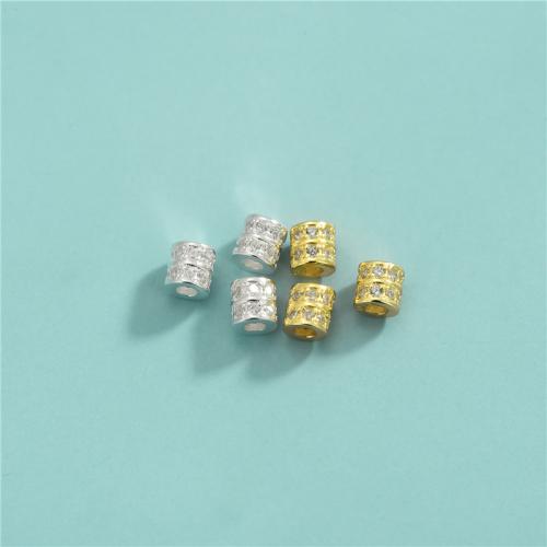 Sterling Silver Spacer Beads, 925 Sterling Silver, DIY & micro pave cubic zirconia Approx 1.6mm 