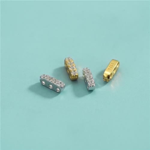 Sterling Silver Spacer Beads, 925 Sterling Silver, DIY & micro pave cubic zirconia Approx 0.7mm 