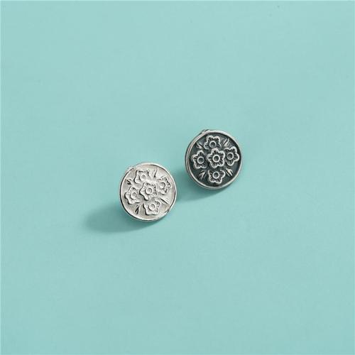 925 Sterling Silver Shank Button, DIY 10.6mm Approx 2.4mm 