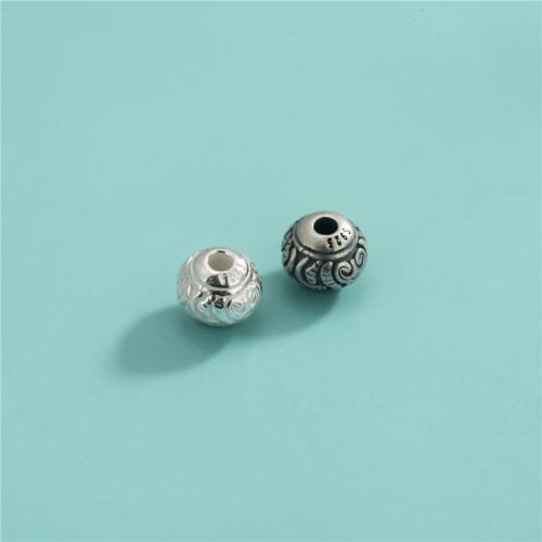 Sterling Silber Vintage Perlen, 925er Sterling Silber, DIY, keine, 7.3x6.3mm, Bohrung:ca. 2mm, verkauft von PC