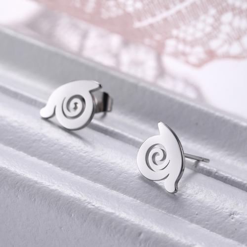 Stainless Steel Stud Earring, 304 Stainless Steel, Snail, fashion jewelry & for woman 