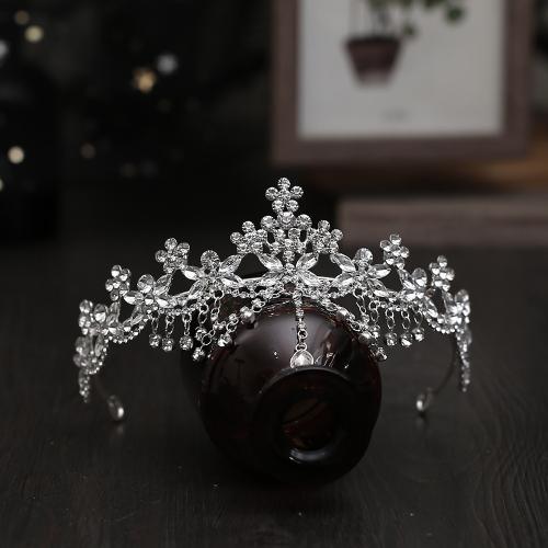 Bridal Tiaras, Zinc Alloy, fashion jewelry & for woman & with rhinestone, silver color 