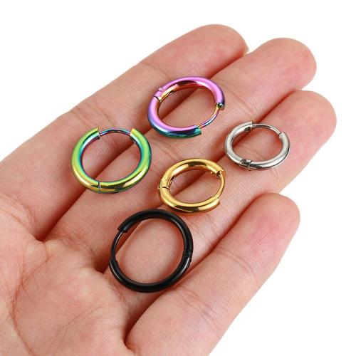 Stainless Steel Huggie Hoop Earring, 304 Stainless Steel, Donut, Vacuum Ion Plating, fashion jewelry Approx 