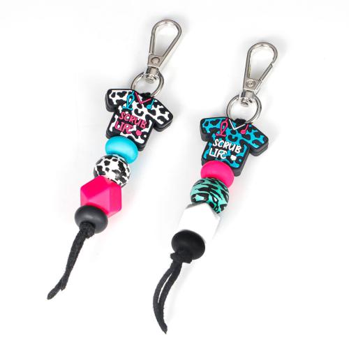 Silicone Key Chain, with Zinc Alloy, plated, for woman Overall .2cm 