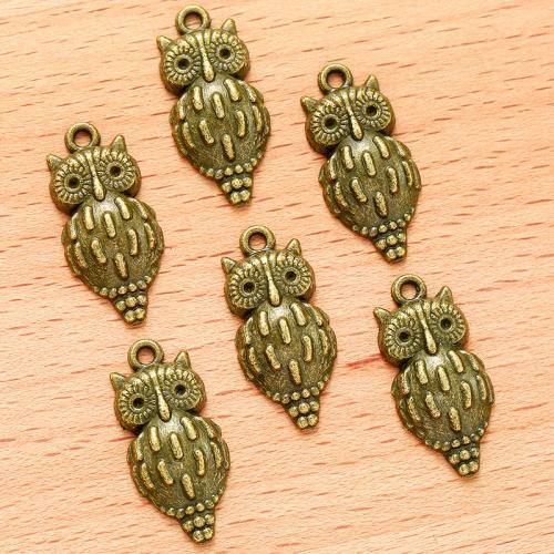 Zinc Alloy Animal Pendants, Owl, plated, DIY 