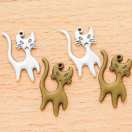 Zinklegierung Tier Anhänger, Katze, plattiert, DIY, keine, 23x12mm, 100PCs/Tasche, verkauft von Tasche