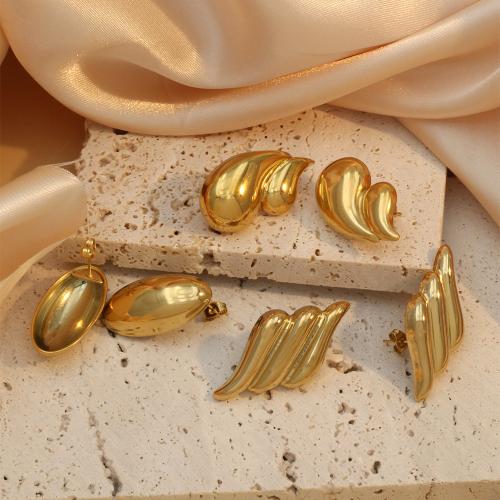 Stainless Steel Stud Earring, 304 Stainless Steel, gold color plated, fashion jewelry golden 