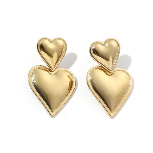 Stainless Steel Drop Earring, 304 Stainless Steel, Heart, plated, fashion jewelry 