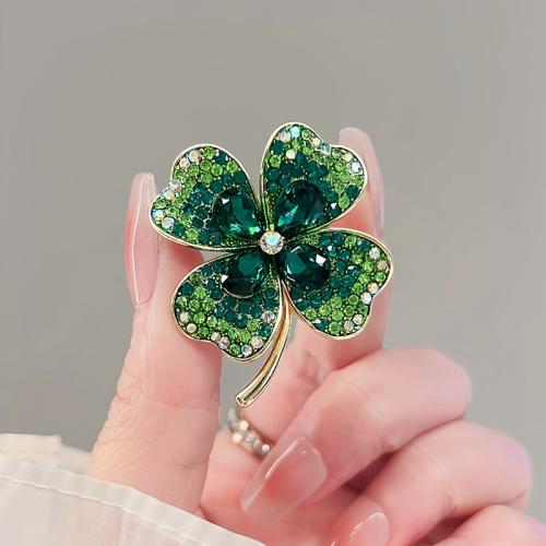 Rhinestone Zinc Alloy Brooch, plated, for woman & with rhinestone 