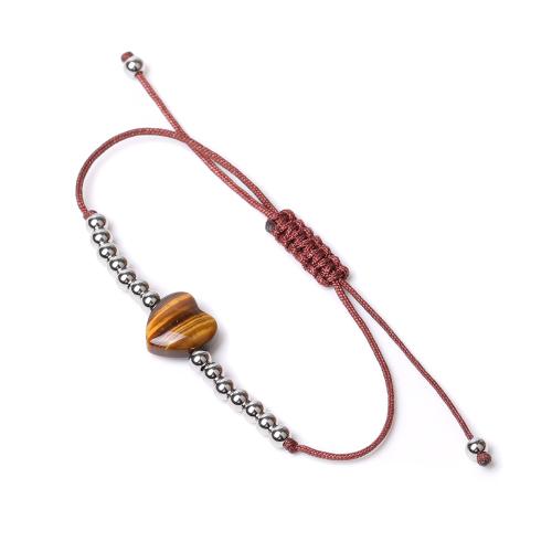 Pulsera de Piedras Preciosas, acero inoxidable 304, con Piedra natural & cordón poliéster, pulido, diferentes materiales para la opción & unisexo, más colores para la opción, longitud:aproximado 16 cm, Vendido por UD