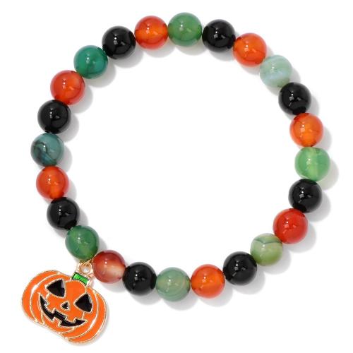 Gemstone Bracelets, Zinc Alloy, with Gemstone, handmade, Unisex & Halloween Jewelry Gift & enamel 