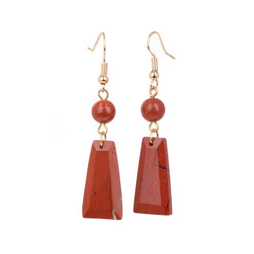 Gemstone Drop Earring, Zinc Alloy, with Gemstone, handmade & for woman 